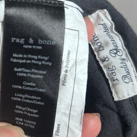 Rag & Bone jacket men's medium quilted varsity bomber varsity black gray - Picture 8 of 12